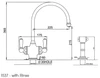 Perrin & Rowe Parthian 1537 (with Rinse) Filter Tap - Satin Brass