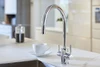 Perrin and Rowe Phoenix 3 in 1 Instant Hot Water Tap with C Spout, Digital Tank and Filter - Nickel