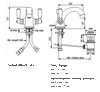 Perrin & Rowe 3635 Monobloc Basin Mixer Tap, Lever Handles - Pewter