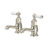 Perrin & Rowe 3475 Pair Basin Pillar Taps, Lever Handles - Nickel