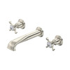 Perrin & Rowe 3561 Three Hole Basin Set Tap, Crosshead Handles - Pewter