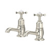 Perrin & Rowe 3456 Pair Bath Tap, Crosshead Handles - Pewter