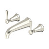 Perrin & Rowe 3170 Three Hole Wall Mounted Basin Mixer Tap, Lever Handles - Pewter