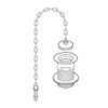 Perrin & Rowe 6701 Basin Waste, Plug and Chain - Pewter