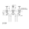 Perrin & Rowe 3159 Three Hole Bath Filler Tap, Crosshead Handles - Nickel