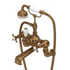 Perrin & Rowe 3511/1 Wall Mounted Shower Mixer Tap, Crosshead Handles - English Bronze
