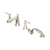 4148 Perrin & Rowe 4-Hole Bath Shower Mixer Tap with Lever Handles - Nickel