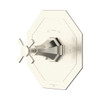 Perrin & Rowe 5158 Concealed Thermostatic Shower Valve without Flow Control, Crosstop Handle - Pewter