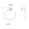 6135 Perrin and Rowe Towel Ring - Nickel