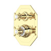 Perrin & Rowe 5556 Concealed Thermostatic Shower Valve, Crosshead Handles - Polished Brass