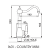 Perrin and Rowe Country Mini 1621 Filter Tap - Aged Brass