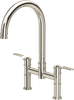 Perrin & Rowe Armstrong 4593HT Bridge Mixer Tap with Textured Handle - Nickel