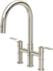 Perrin & Rowe Armstrong 4549HT Bridge Mixer Tap with Pull Down Rinse with Textured Handle - Nickel