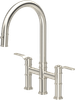 Perrin & Rowe Armstrong 4549HT Bridge Mixer Tap with Pull Down Rinse with Textured Handle - Pewter
