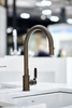 Perrin & Rowe Armstrong 4544HT Single Lever Mixer Tap with Pull Down Rinse with Textured Handle - Nickel