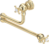 Perrin & Rowe Pot Filler 4798 - Crosshead Handle Kitchen Tap - Polished Brass