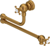 Perrin & Rowe Pot Filler 4798 - Crosshead Handle Kitchen Tap - Aged Brass