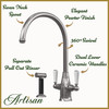 Artisan Windsor Monobloc Kitchen Tap with Handspray - Pewter