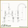 Artisan Mayfair Bridge Kitchen Tap with Crosshead Handles - Polished Brass