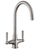 Rangemaster Aquaclassic Dual Lever Mixer Tap - Brushed