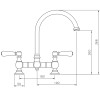Rangemaster Belfast Traditional Bridge Dual Lever Mixer Tap - Chrome