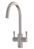 QETTLE Signature Modern Round Mixer Dual Lever Tap - Stainless Steel