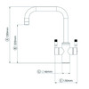 QETTLE Signature Modern Square Mixer Dual Lever Tap - Gunmetal