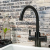 QETTLE Original 4 in 1 Round Black Boiling Water Tap with 7L Tank