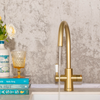 QETTLE Signature Classic 4 in 1 Round Brass Boiling Water Tap with 2L Tank