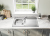 Rangemaster Linear Single Bowl Inset Stainless Steel Kitchen Sink - Satin