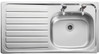 Rangemaster Lexin Single Bowl Inset with Left Hand Drainer 0.6 Gauge Stainless Steel Kitchen Sink - Satin