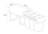 Caple Base Mounted 30L Pull Out Trio Bin