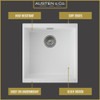 Austen & Co. Torino Single Bowl Inset & Undermount Ceramic Kitchen Sink