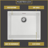 Austen & Co. Torino Large Single Bowl Inset & Undermount Ceramic Kitchen Sink