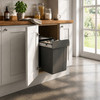 Austen & Co. 40L Built-In Hinged Cupboard Kitchen Bin - 2 Compartments