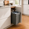 Austen & Co. 56L Built-In Hinged Cupboard Kitchen Bin - 2 Compartments