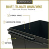 Austen & Co. 30L Built-In Hinged Cupboard Kitchen Bin - 3 Compartments