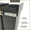 Austen & Co. 30L Built-In Hinged Cupboard Kitchen Bin - 3 Compartments