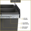 Austen & Co. 68L Built-In Hinged Cupboard Kitchen Bin - 2 Compartments