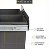 Austen & Co. 68L Built-In Hinged Cupboard Kitchen Bin - 3 Compartments