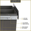 Austen & Co. 68L Built-In Hinged Cupboard Kitchen Bin - 3 Compartments