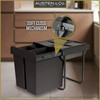 Austen & Co. 68L Built-In Hinged Cupboard Kitchen Bin - 3 Compartments