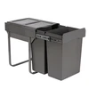 Austen & Co. 60L Built-In Hinged Cupboard Kitchen Bin - 2 Compartments