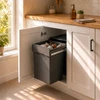Austen & Co. 60L Built-In Hinged Cupboard Kitchen Bin - 2 Compartments