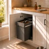 Austen & Co. 60L Built-In Hinged Cupboard Kitchen Bin - 2 Compartments