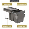 Austen & Co. 40L Pull Out Cupboard Kitchen Bin - 2 Compartments