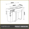 Austen & Co. 34L Pull Out Cupboard Kitchen Bin - 1 Compartment