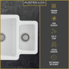 Austen & Co. Atri 1.5 Bowl Reversible Inset & Undermount Ceramic Kitchen Sink