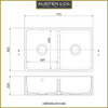 Austen & Co. Traditional Palazzo Double Bowl Belfast Ceramic Kitchen Sink