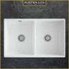 Austen & Co. Traditional Palazzo Fluted Double Bowl Belfast Ceramic Kitchen Sink